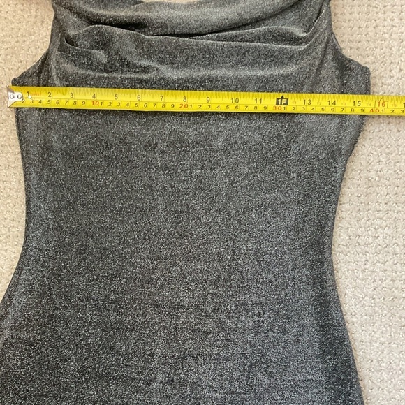 Reformation Jamen Knit Silver Metallic Sparkly Midi Dress Size Medium - Picture 12 of 15